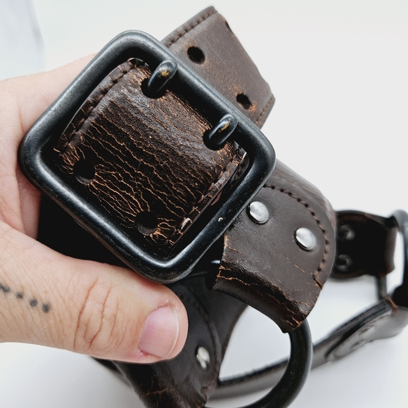 JACOB CONNEXION | genuine leather double-prong buckle belt S - Picture 5 of 8